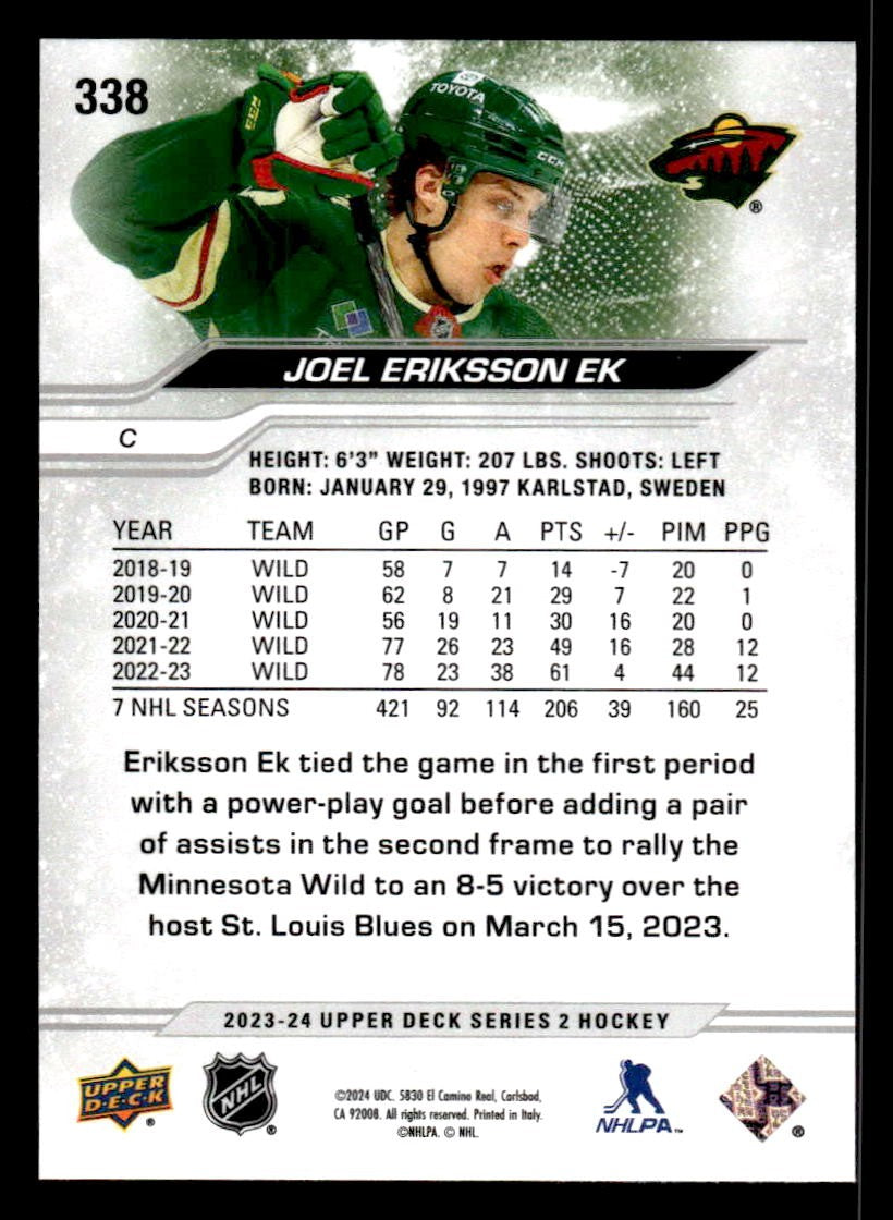 2023-24 Upper Deck #338 Joel Eriksson Ek