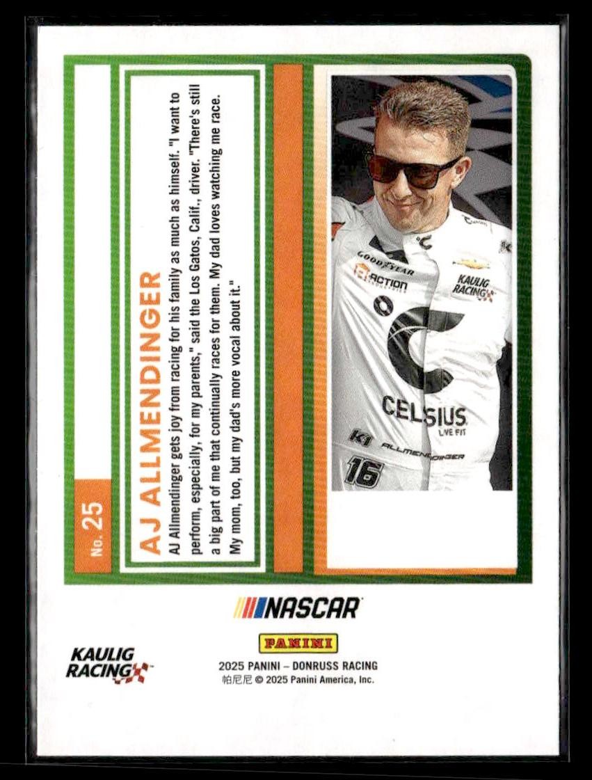 2025 Donruss #25 AJ Allmendinger Red and Blue