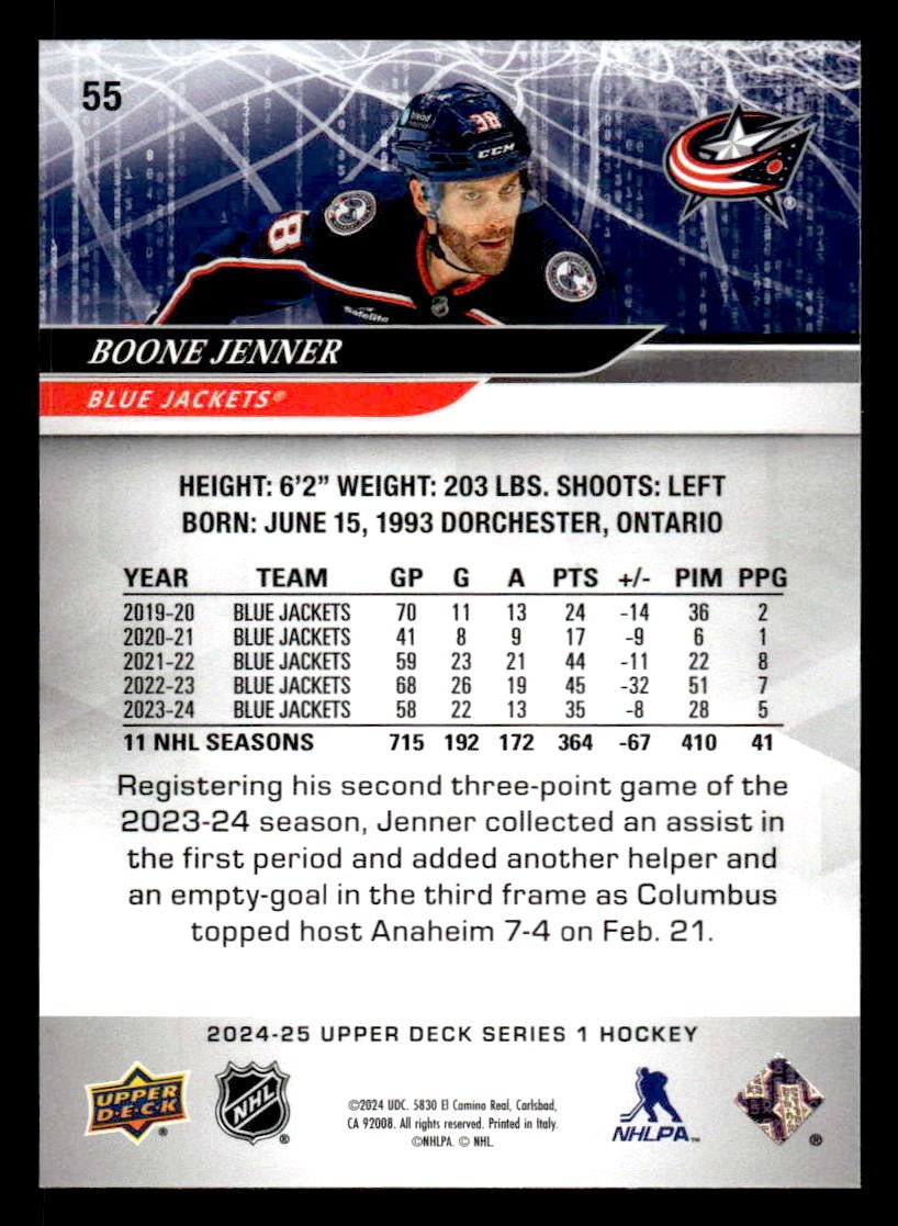 2024-25 Upper Deck #55 Boone Jenner