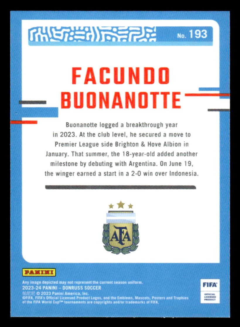 2023-24 Donruss #193 Facundo Buonanotte Optic