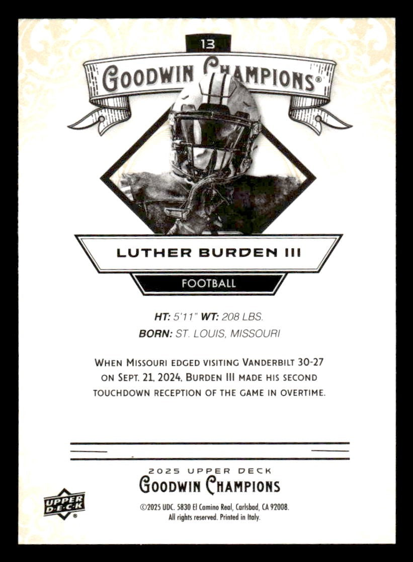 2025 Upper Deck Goodwin Champions #13 Luther Burden III