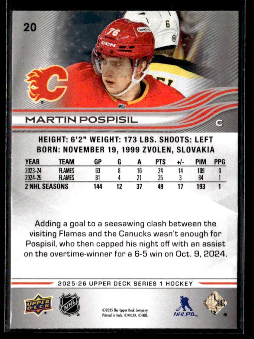 2025-26 Upper Deck #20 Martin Pospisil