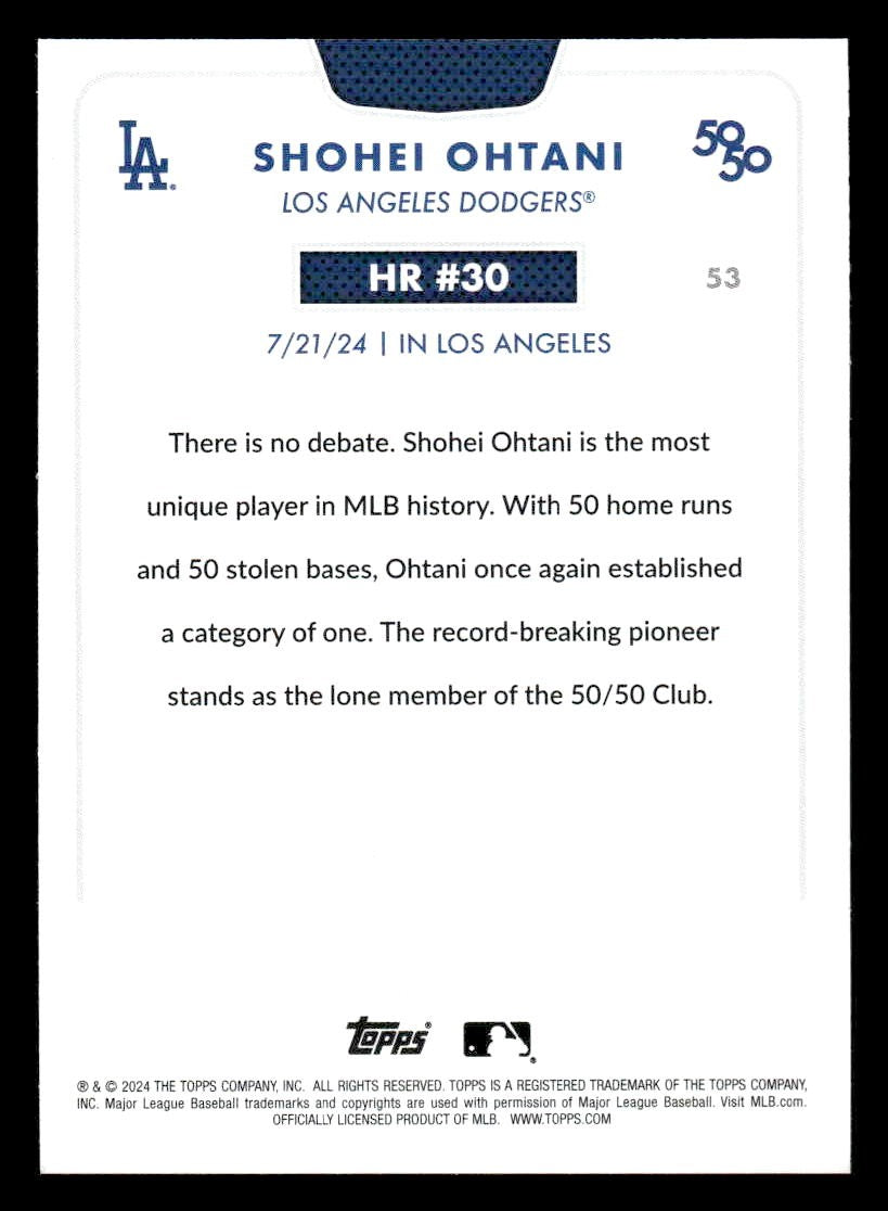 2024 Topps 50/50: Shohei Ohtani #53 Shohei Ohtani