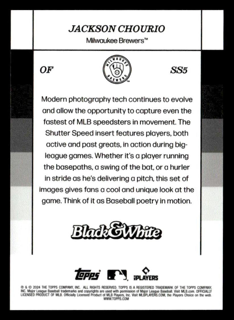 2024 Topps Black & White #SS5 Jackson Chourio Shutter Speed