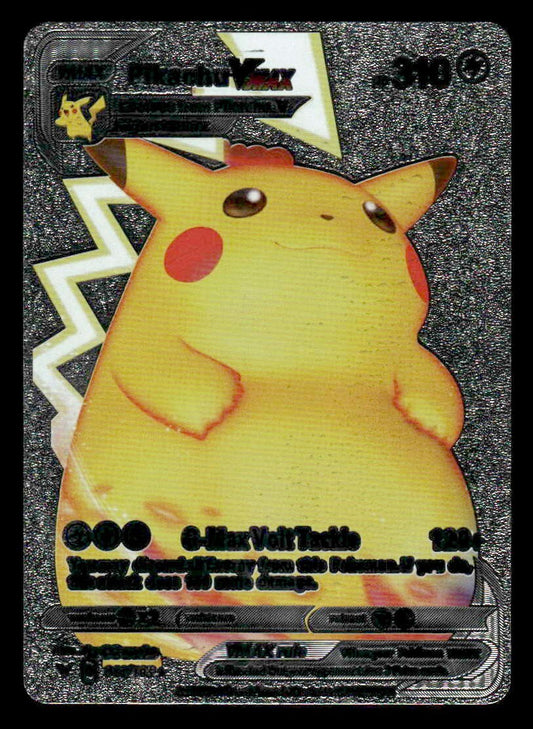 Pikachu VMax Silver Foil Premium Fan Art Pokemon Collector Card 044/185 G-Max