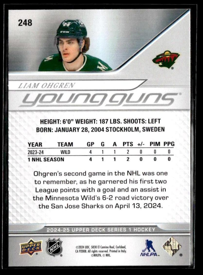 2024-25 Upper Deck #248 Liam Ohgren