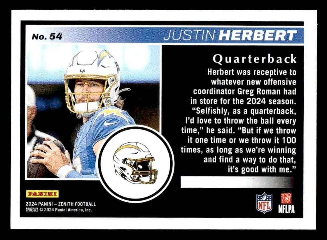 2024 Panini Zenith #54 Justin Herbert Retail