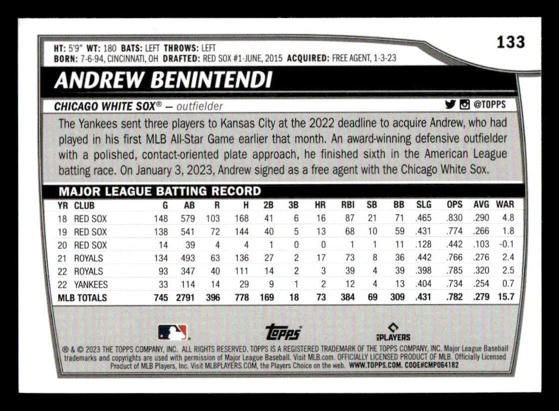 2023 Topps Big League #133 Andrew Benintendi
