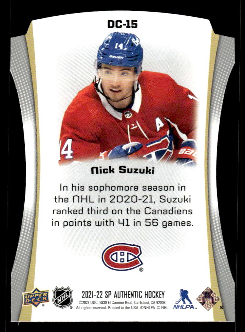 2021-22 SP Authentic #DC-15 Nick Suzuki Die Cuts