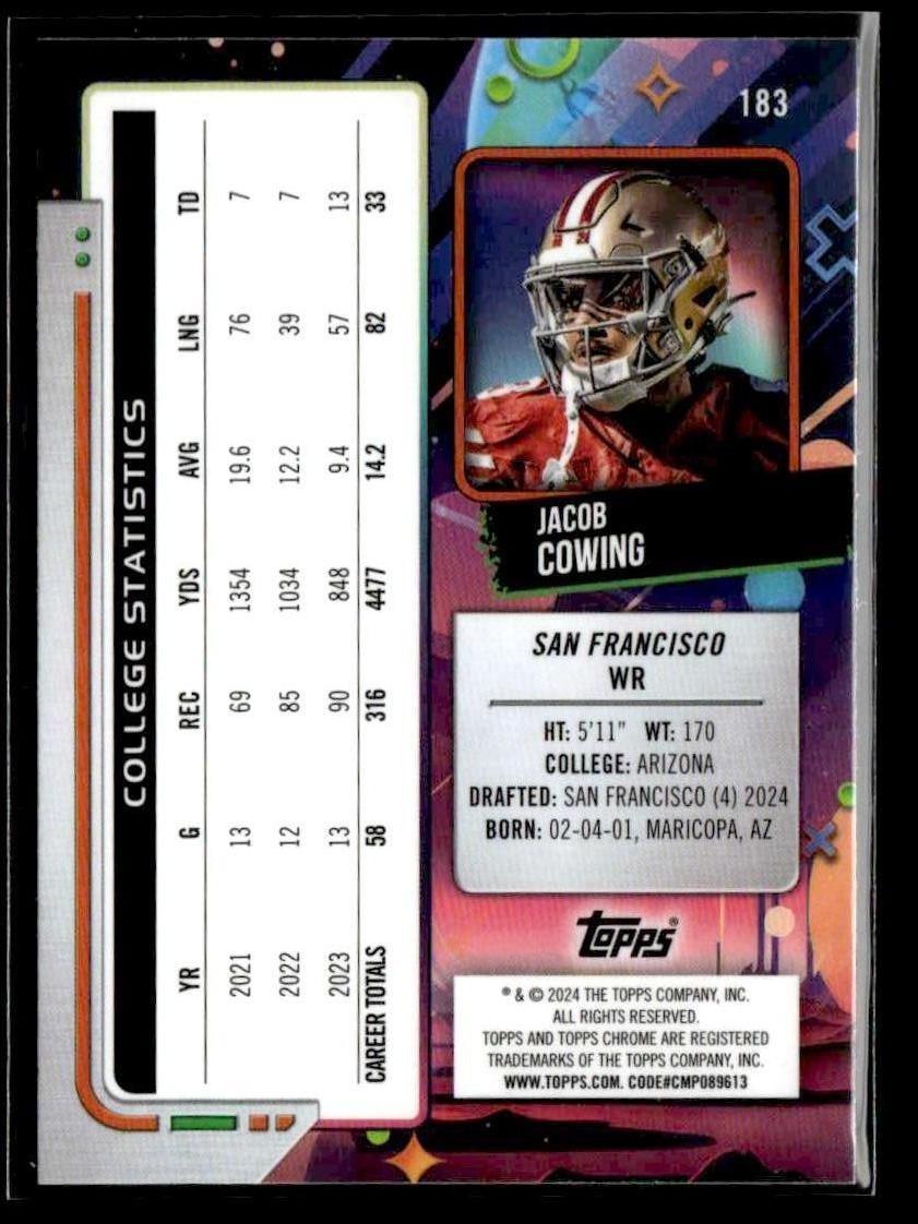 2024 Topps Chrome Cosmic #183 Jacob Cowing