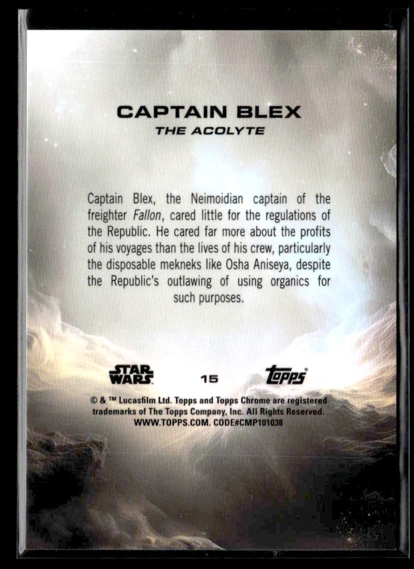 2025 Topps Chrome Sapphire Star Wars #15 Captain Blex Gold Sapphire #11/50