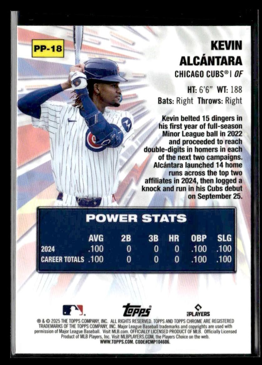 2025 Topps Chrome #PP-18 Kevin Alcántara Power Players