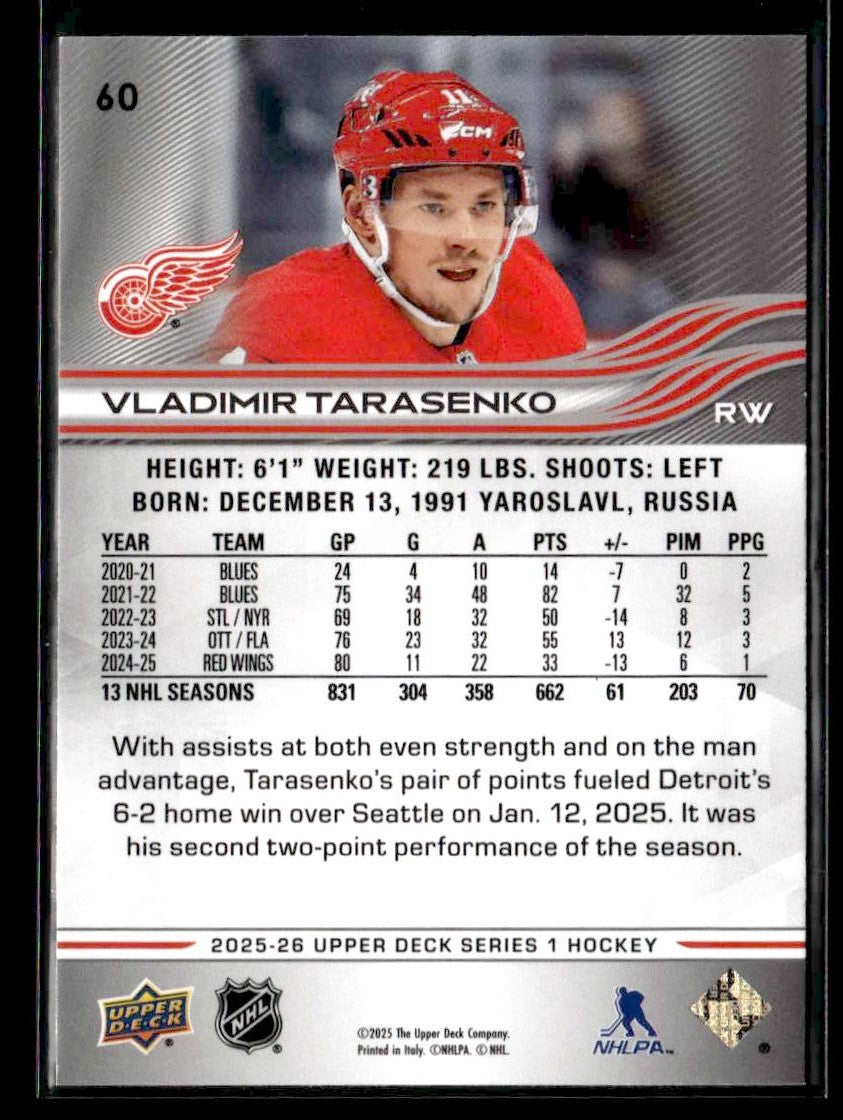 2025-26 Upper Deck #60 Vladimir Tarasenko