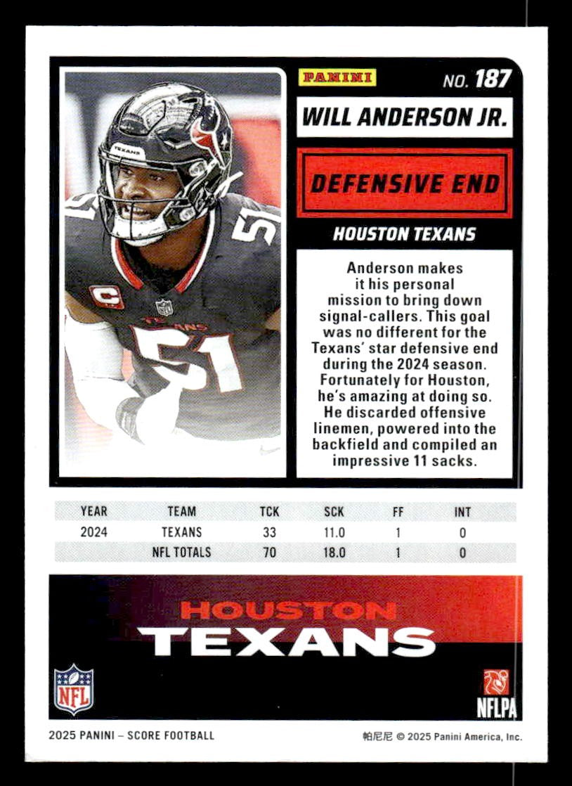 2025 Score #187 Will Anderson Jr.