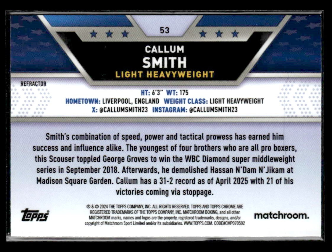 2024 Topps Chrome #53 Callum Smith Refractor