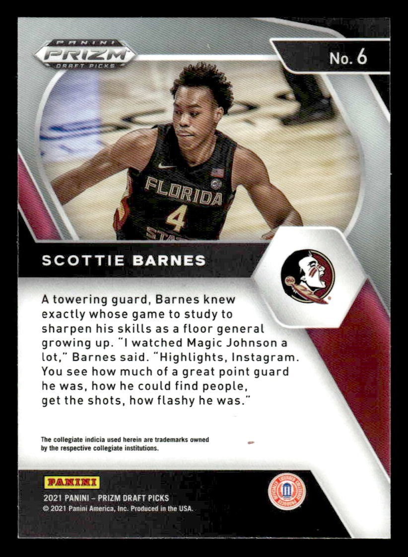 2021 Panini Prizm Draft Picks #6 Scottie Barnes