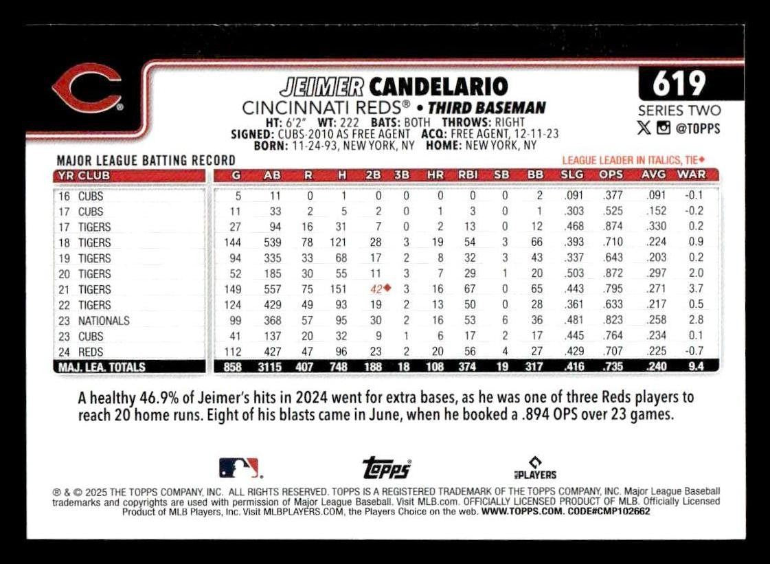 2025 Topps #619 Jeimer Candelario