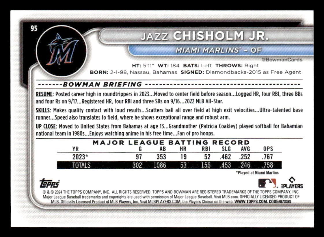 2024 Bowman #95 Jazz Chisholm Jr.