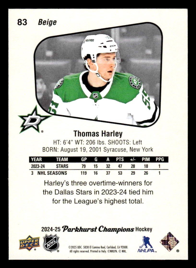 2024-25 Parkhurst Champions #83 Thomas Harley
