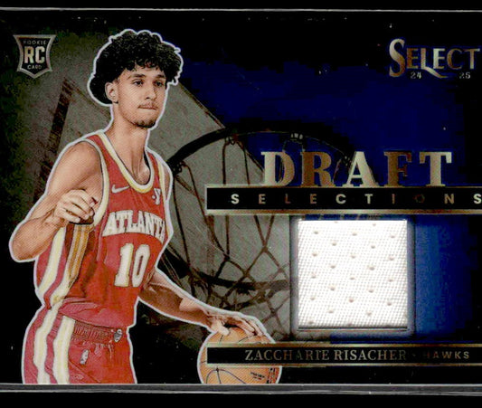 2024-25 Select #DSM-ZAC Zaccharie Risacher Draft Selections Mem Blue Prizms #/75
