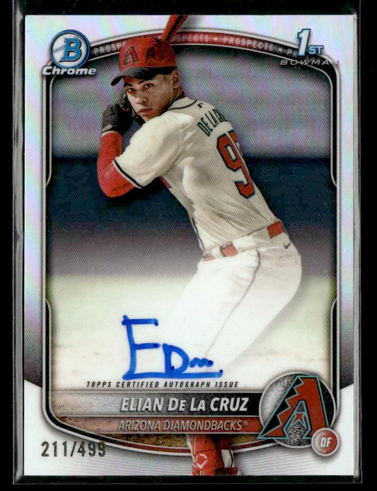 2025 Bowman Chrome #CPA-ED Elian De La Cruz Prospect Autographs Refractor #/499