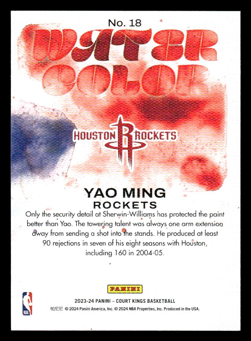 2023-24 Panini Court Kings #18 Yao Ming Water Color