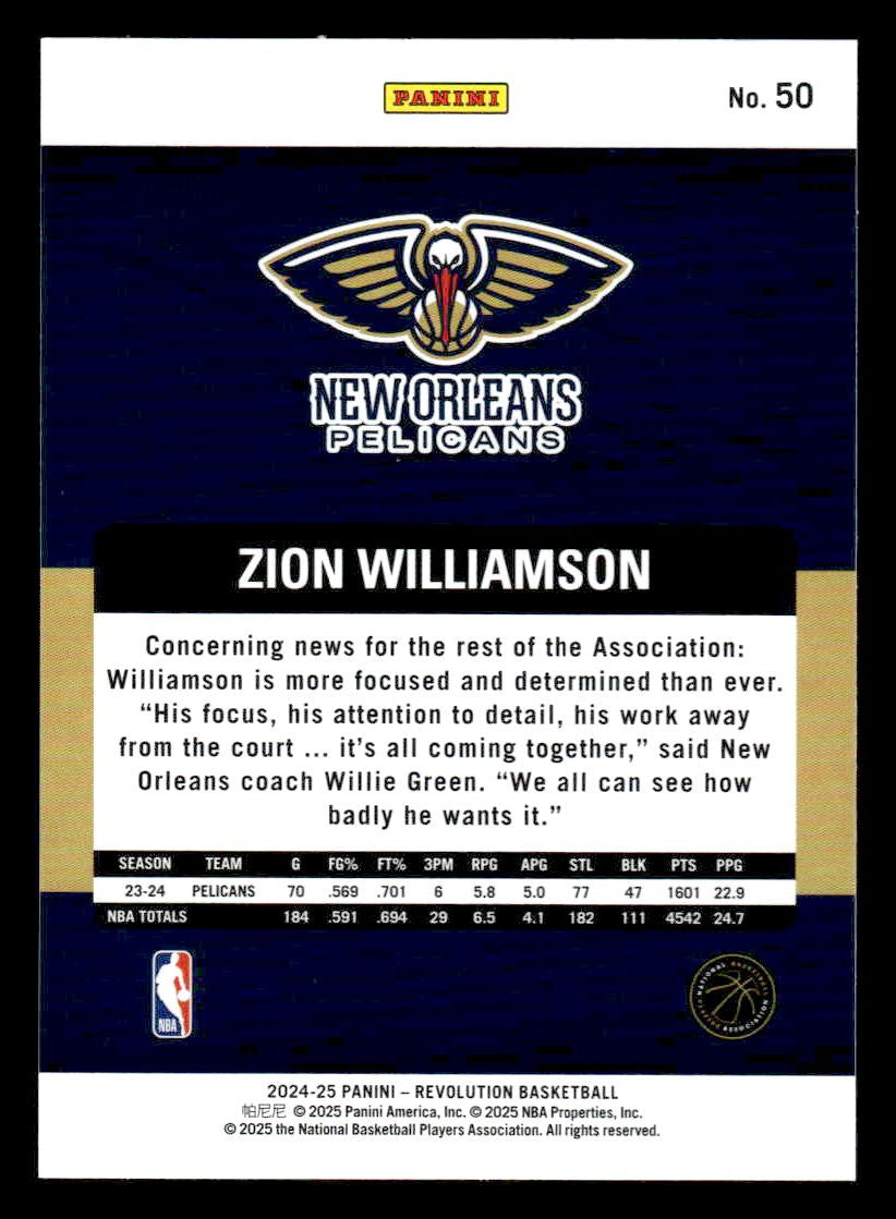 2024-25 Panini Revolution #50 Zion Williamson