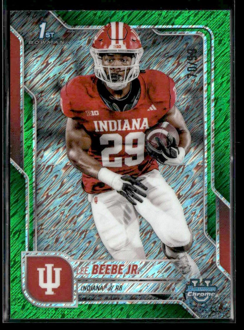 2025 Bowman University Chrome #170 Lee Beebe Jr. Green Shimmer Refractor #/99
