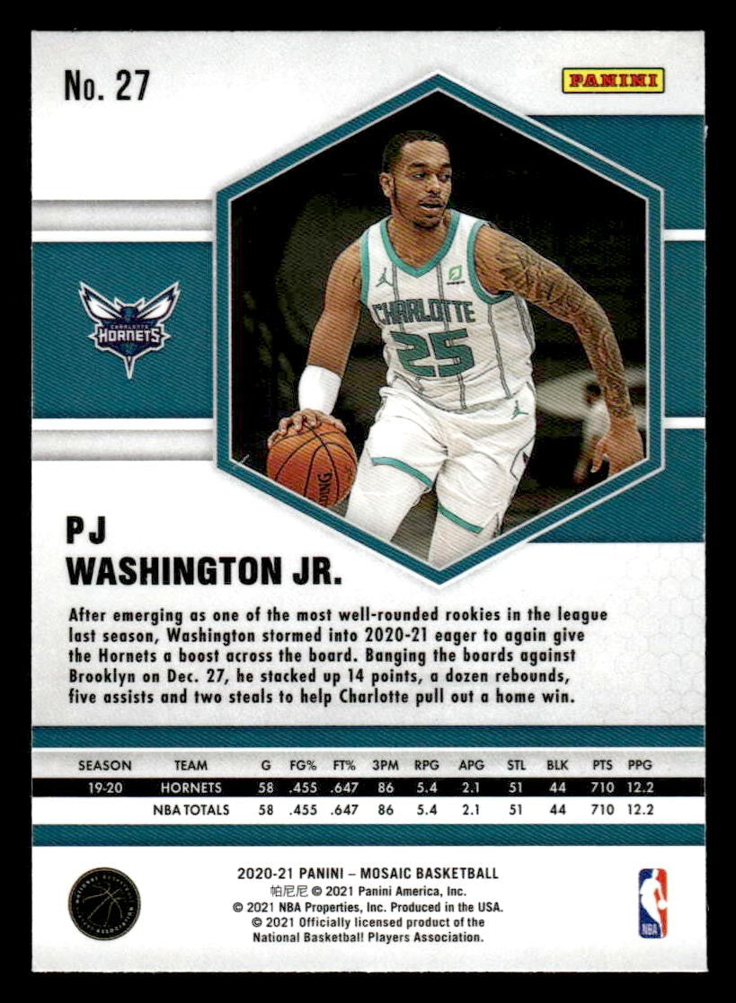 2020-21 Panini Mosaic #27 PJ Washington Jr.
