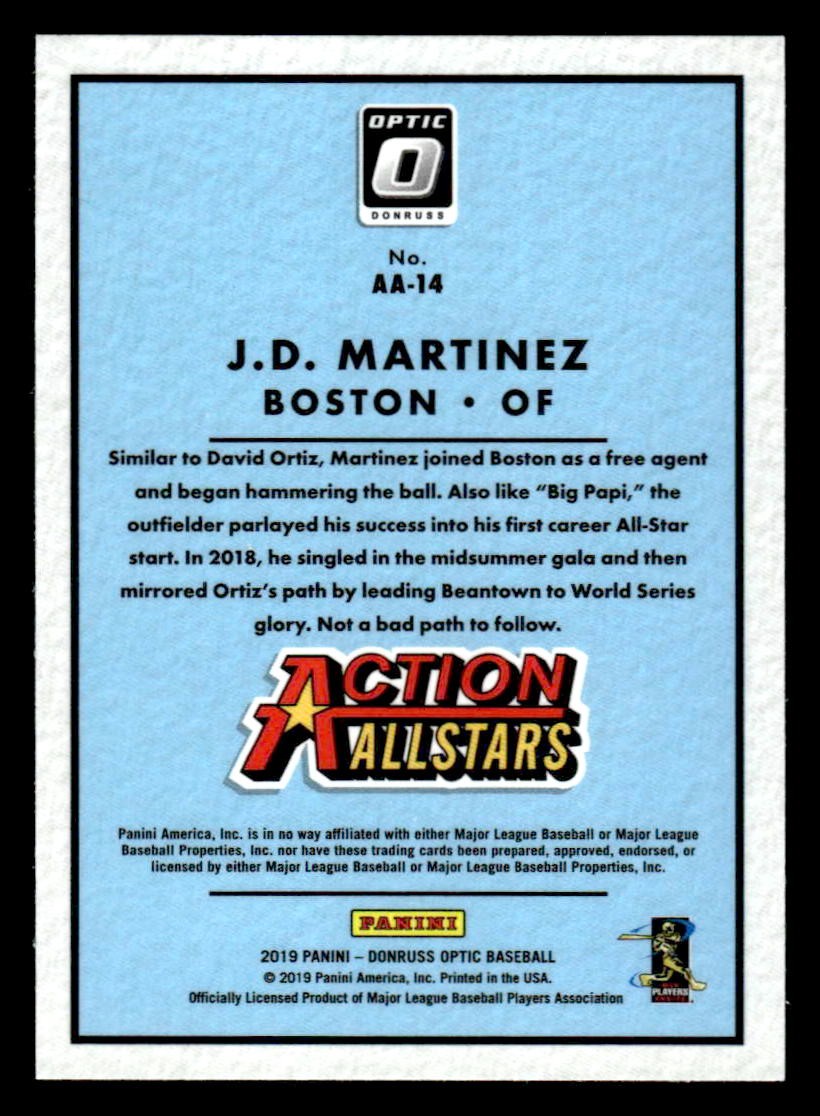 2019 Donruss Optic #AA-14 J.D. Martinez Action Allstars