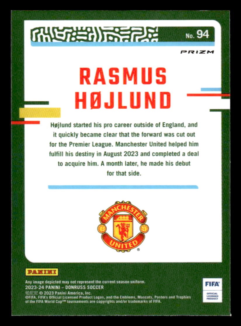 2023-24 Donruss #94 Rasmus Hojlund Optic Holo