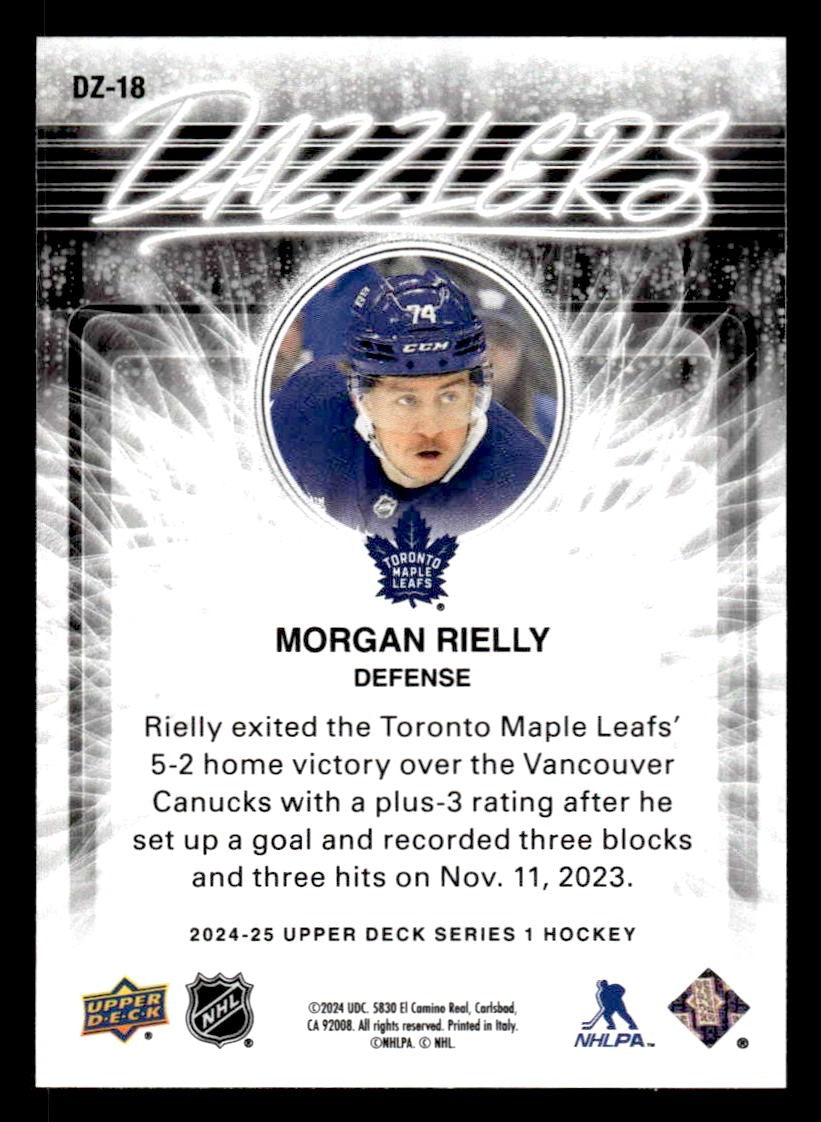 2024-25 Upper Deck #DZ-18 Morgan Rielly Dazzlers Blue