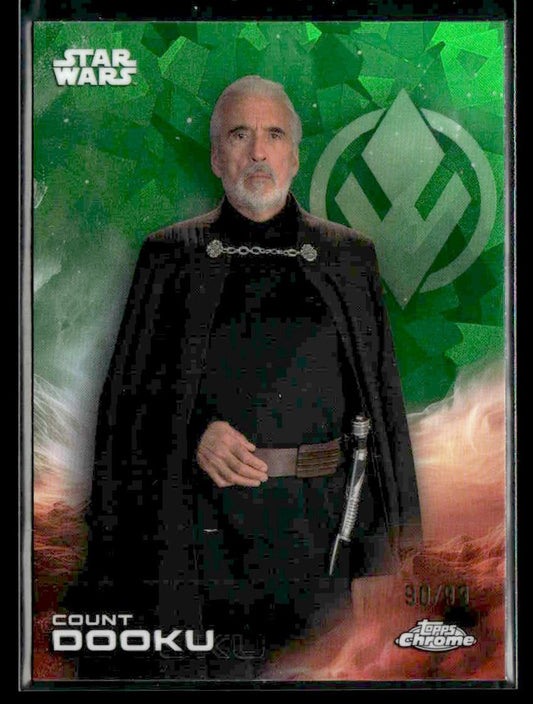 2025 Topps Chrome Sapphire Star Wars #27 Count Dooku Green Sapphire #90/99