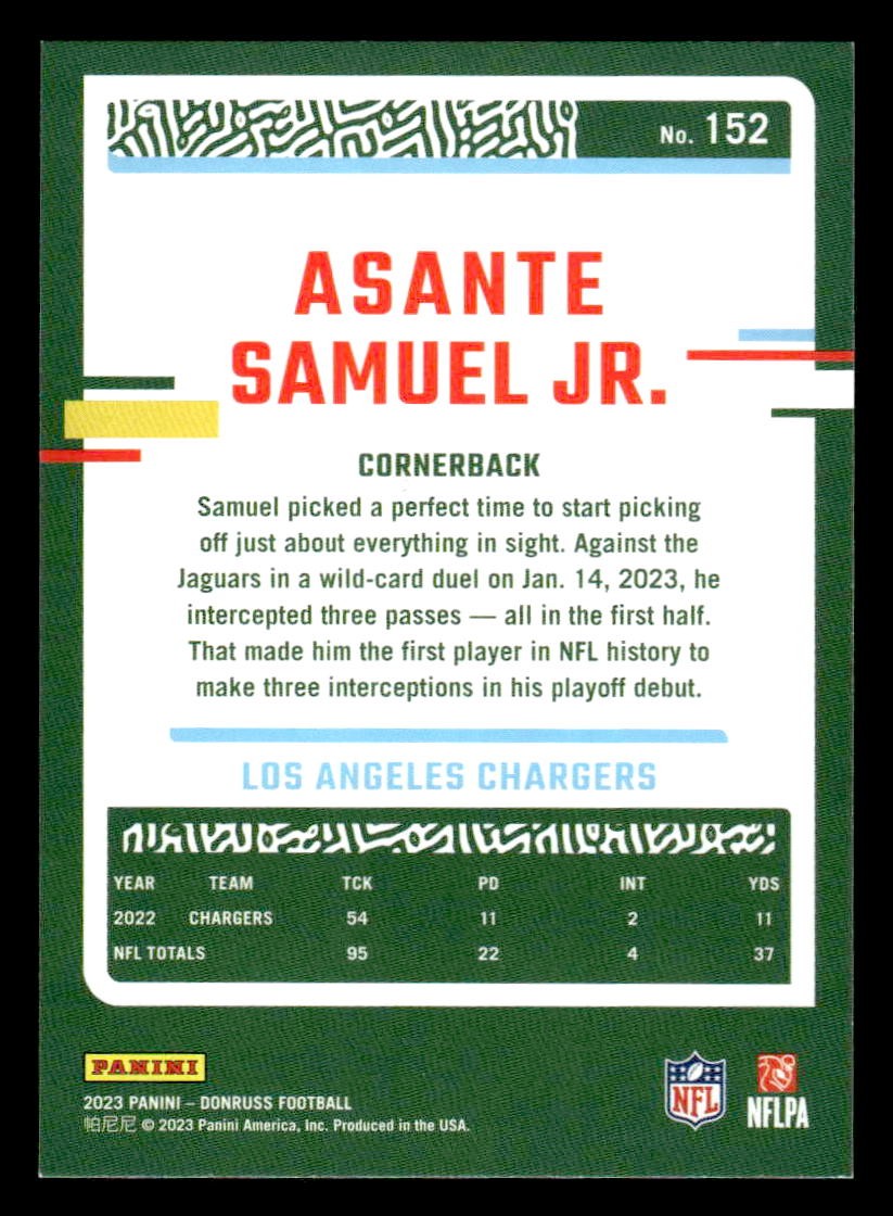 2023 Donruss #152 Asante Samuel Jr.