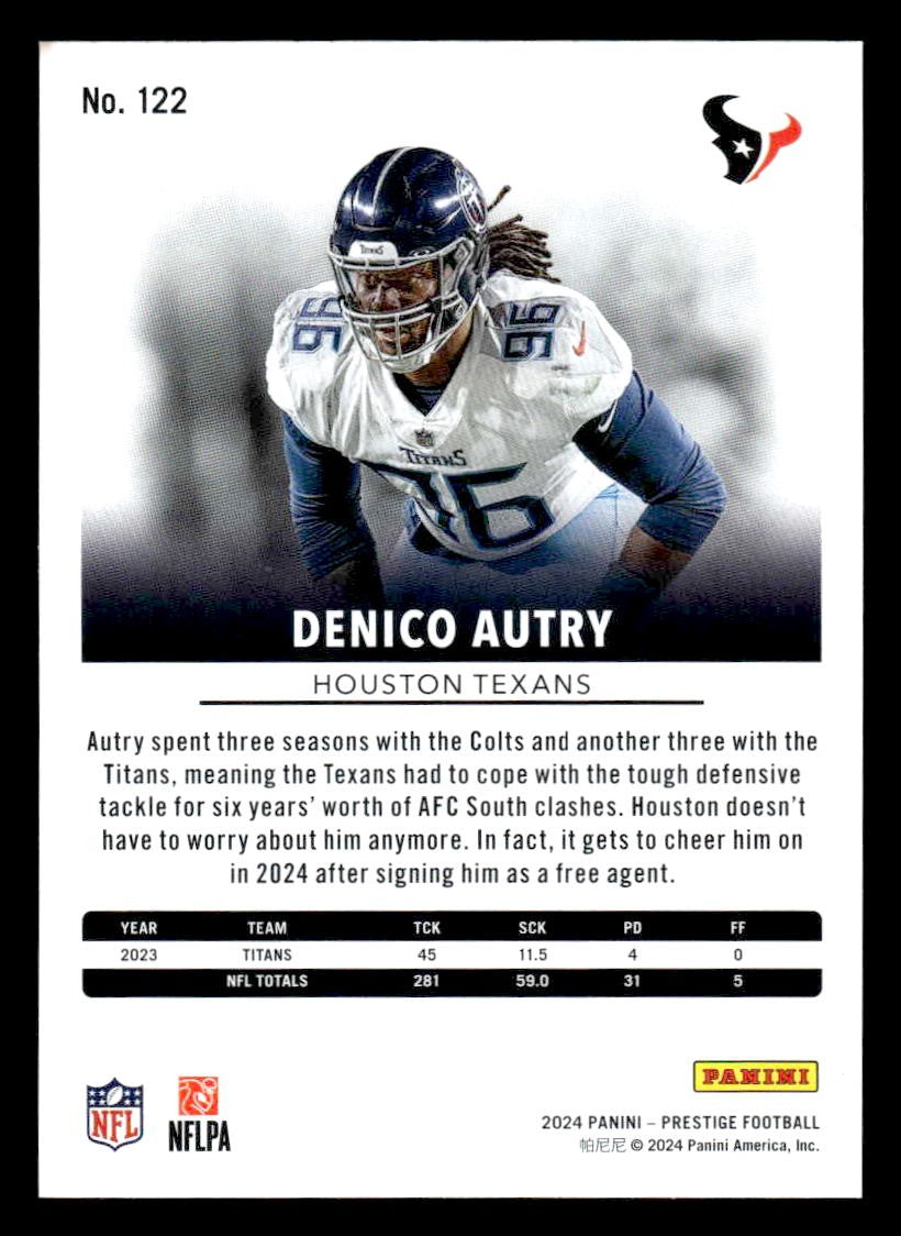 2024 Panini Prestige #122 Denico Autry
