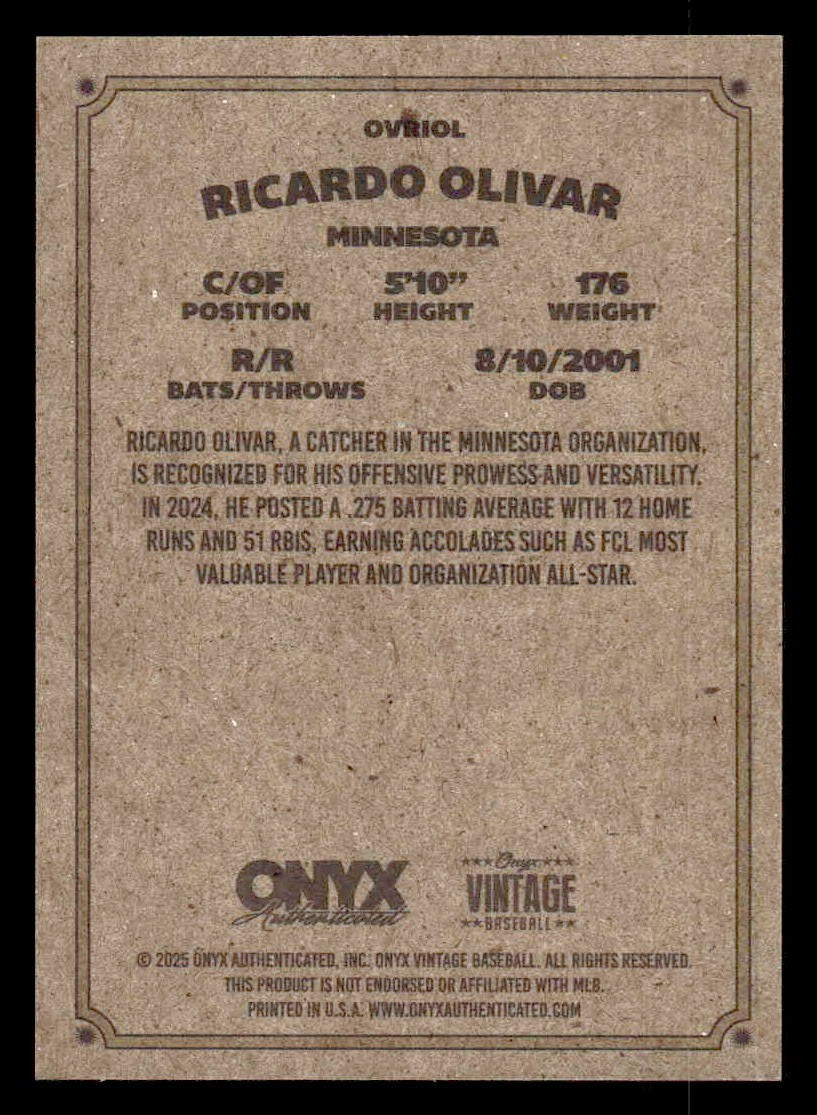2025 Onyx Vintage #OVRIOL Ricardo Olivar
