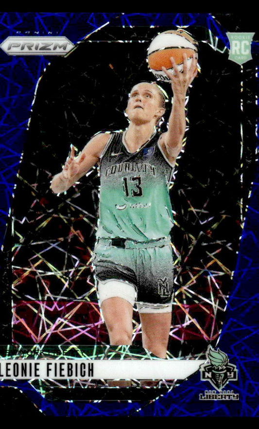 2024 Panini Prizm WNBA #30 Leonie Fiebich Blue Velocity Prizms