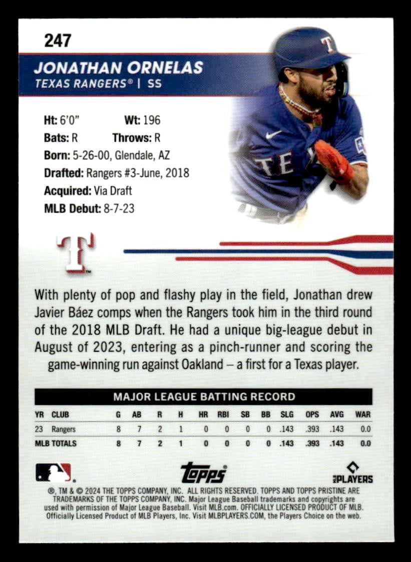 2024 Topps Pristine #247 Jonathan Ornelas