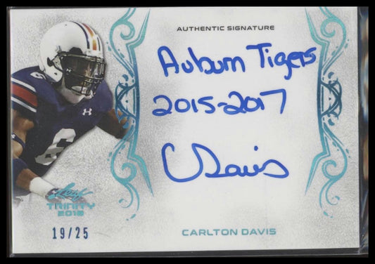 2018 Leaf Trinity #A-CD1 Carlton Davis Blue #/25