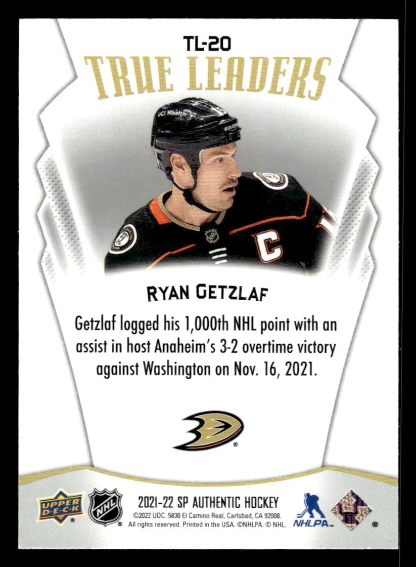 2021-22 SP Authentic #TL-20 Ryan Getzlaf True Leaders