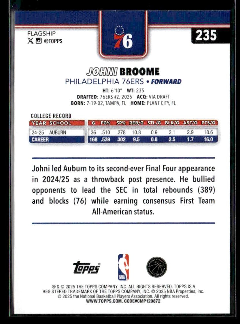 2025-26 Topps #235 Johni Broome