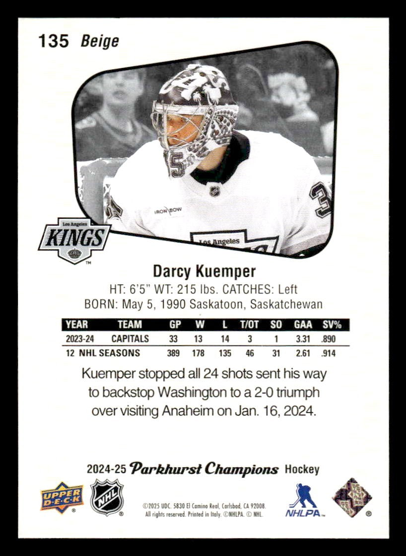 2024-25 Parkhurst Champions #135 Darcy Kuemper
