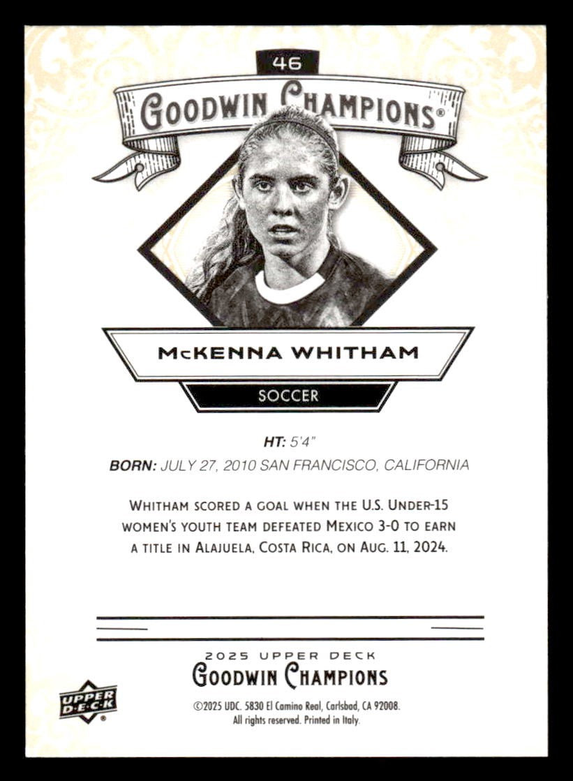 2025 Upper Deck Goodwin Champions #46 McKenna Whitham
