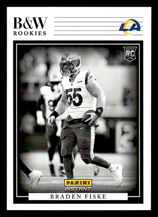 2024 Panini Instant NFL Black & White Rookies #BWR-33 Braden Fiske