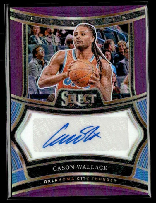 2024-25 Panini Select #SIG-CAS Cason Wallace Signatures Purple Prizm #70/75