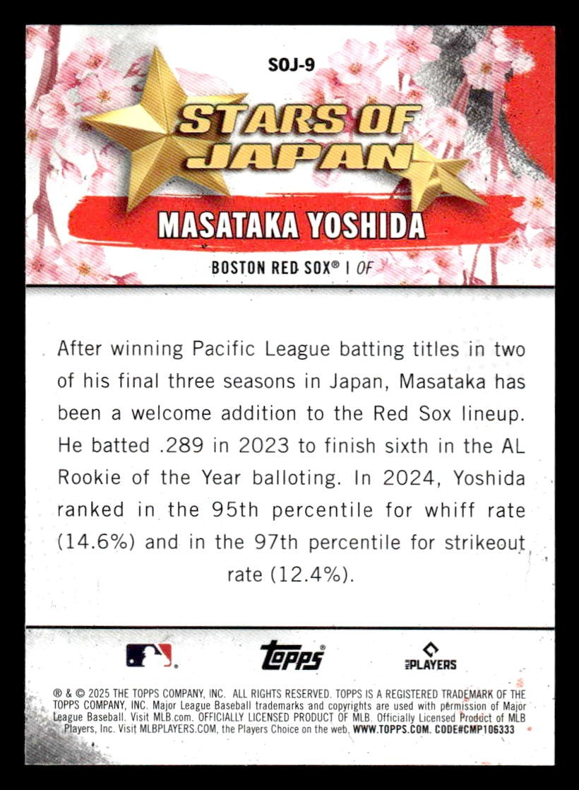 2025 Topps #SOJ-9 Masataka Yoshida Stars of Japan