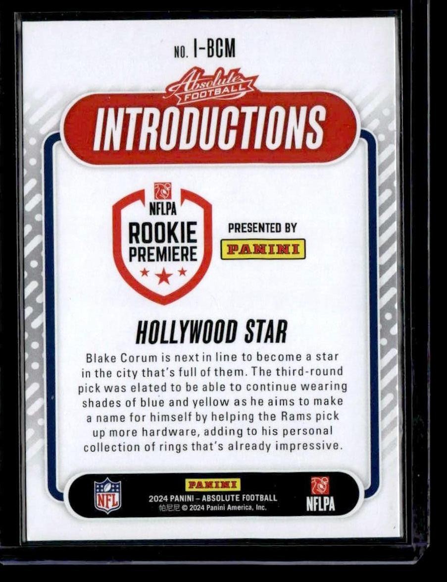 2024 Panini Absolute #I-BCM Blake Corum Introductions