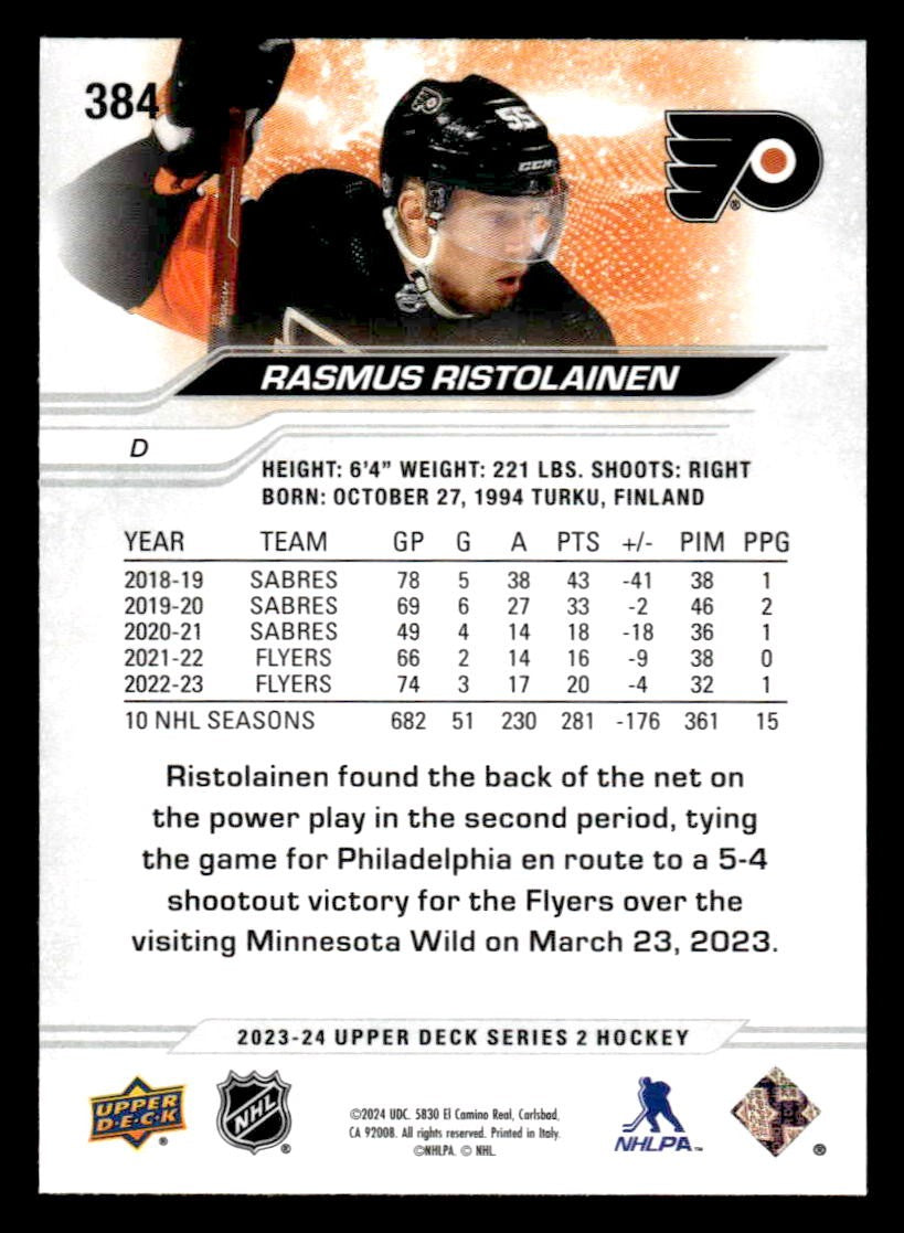 2023-24 Upper Deck #384 Rasmus Ristolainen