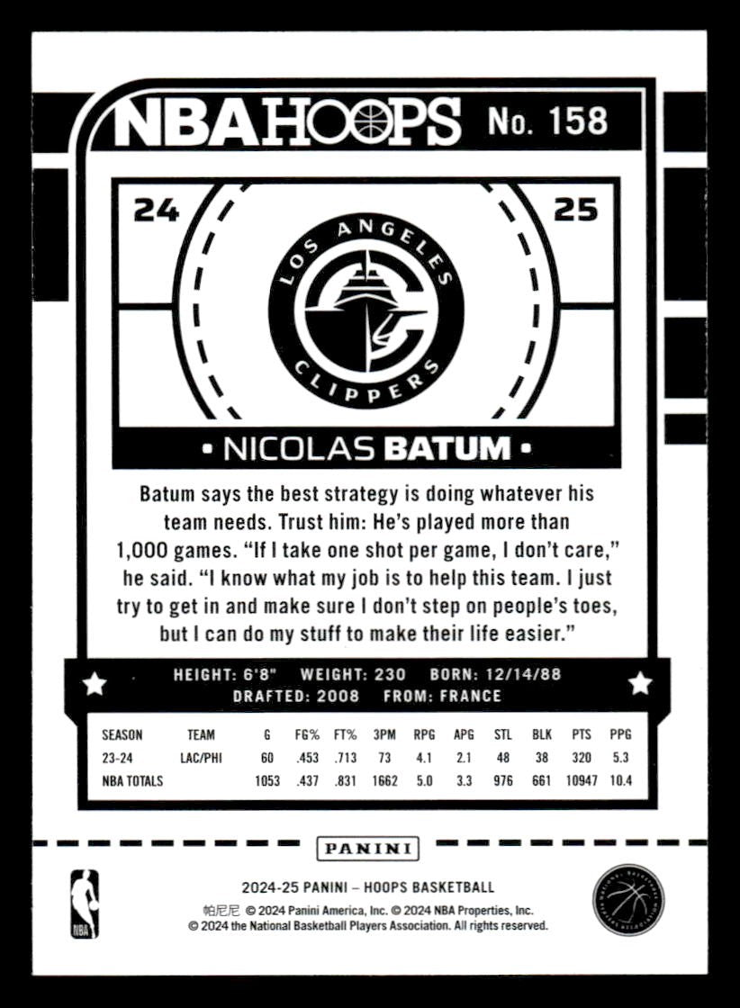 2024-25 Hoops #158 Nicolas Batum