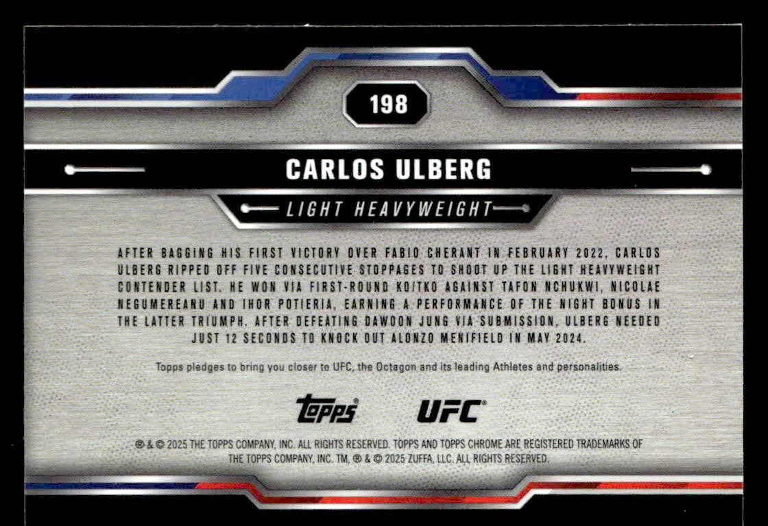 2025 Topps Chrome UFC #198 Carlos Ulberg